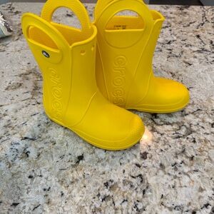 CROCS Kids Bright Yellow Rain Boots